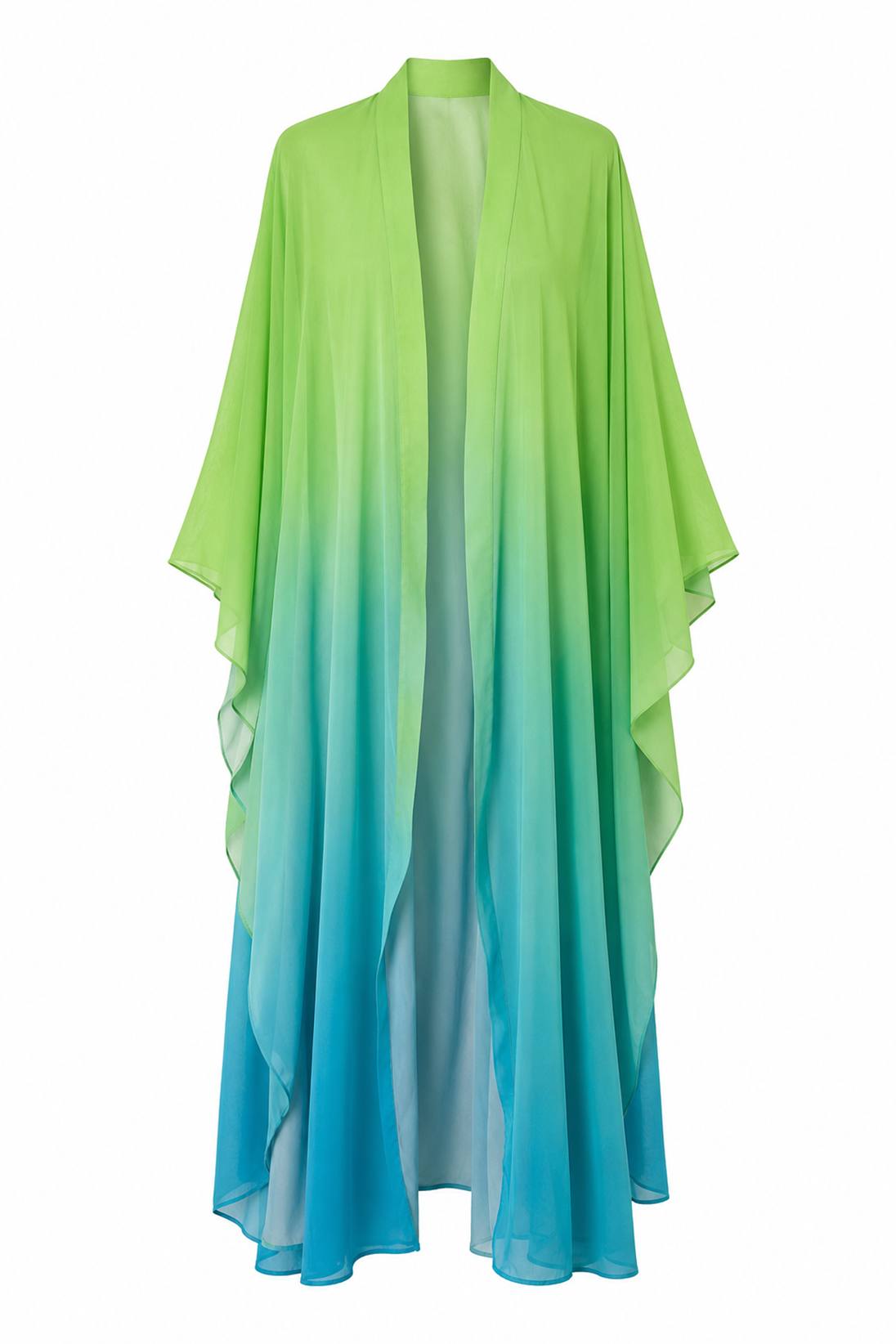 Ombre Kimono Beach Kaftan – Green & Blue