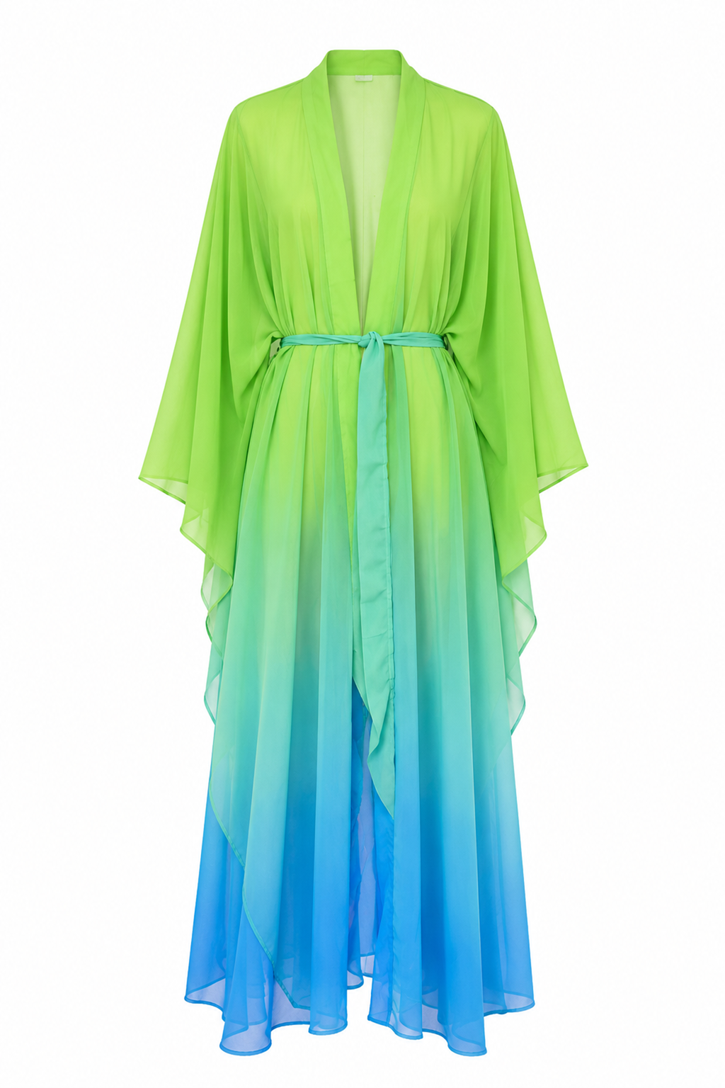 Ombre Kimono Beach Kaftan – Green & Blue