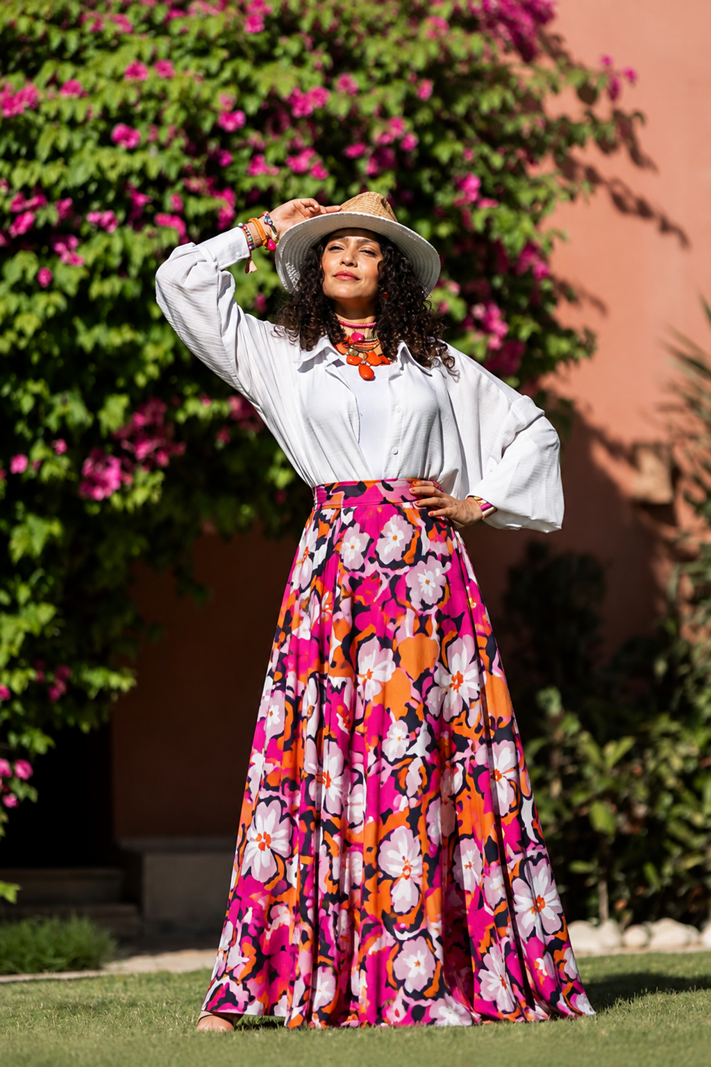 Tropical Bloom Circle Skirt