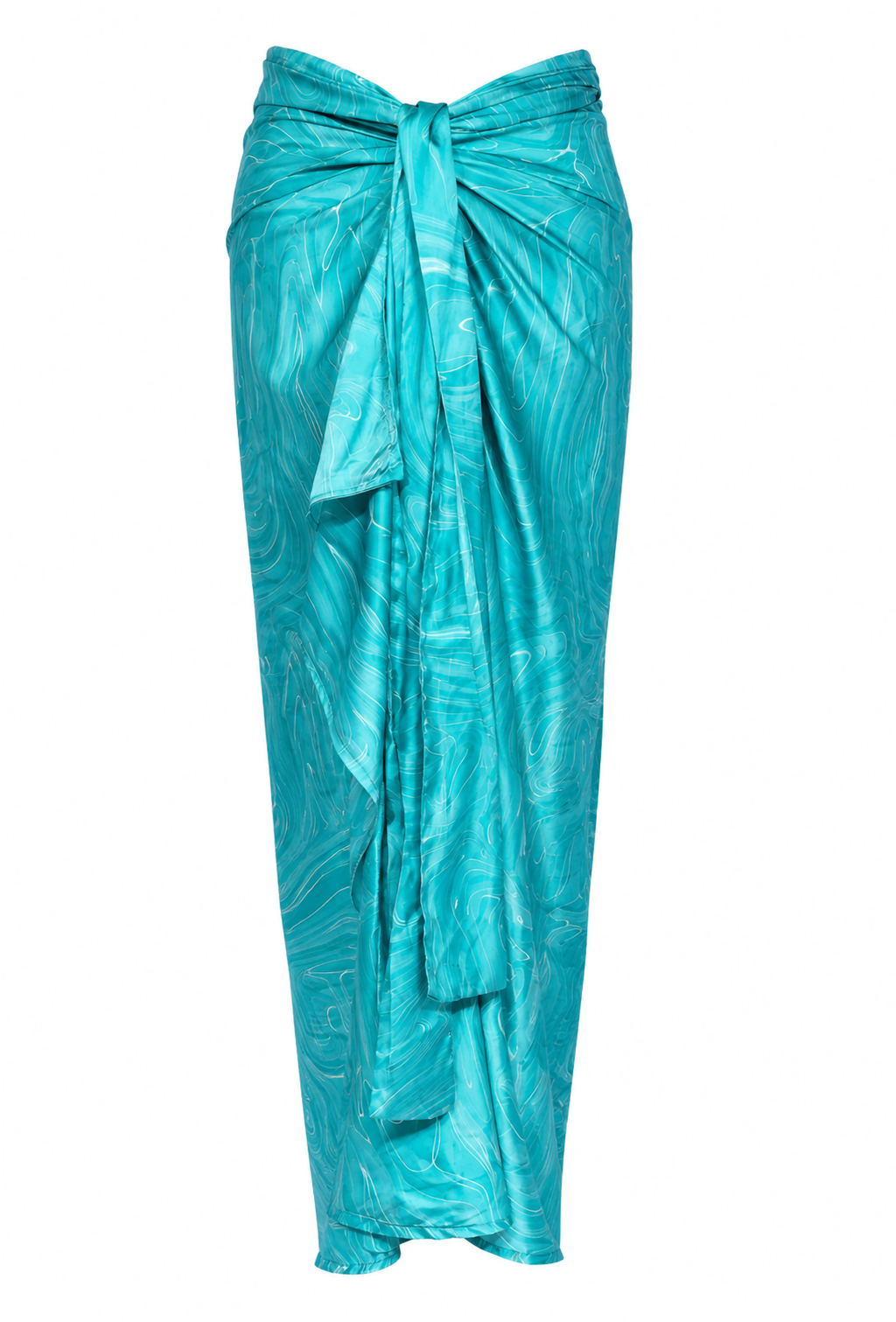 Marble Swirl Wrap Skirt Cover-Up – Turquoise