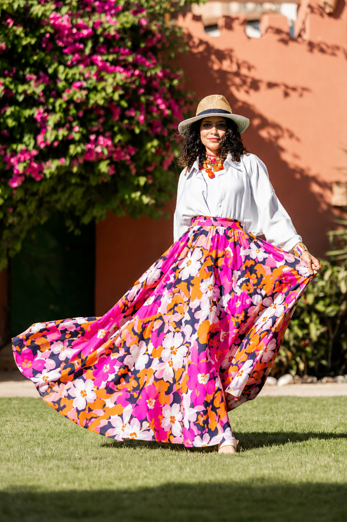 Tropical Bloom Circle Skirt