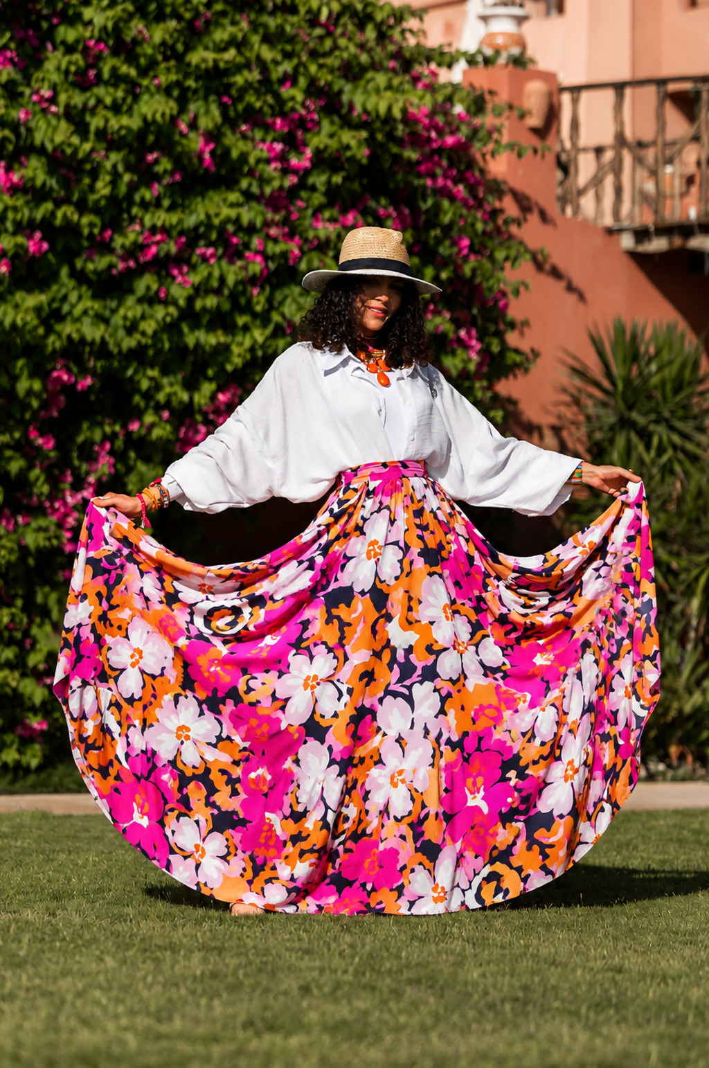 Tropical Bloom Circle Skirt