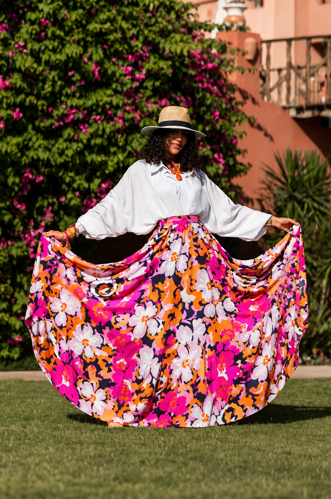 Tropical Bloom Circle Skirt