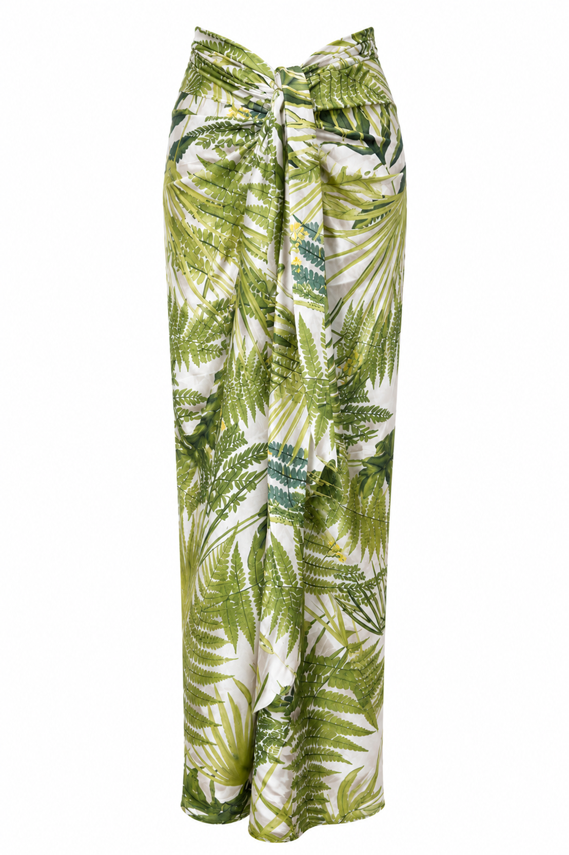 Tropical Leaf Wrap Skirt Cover-Up