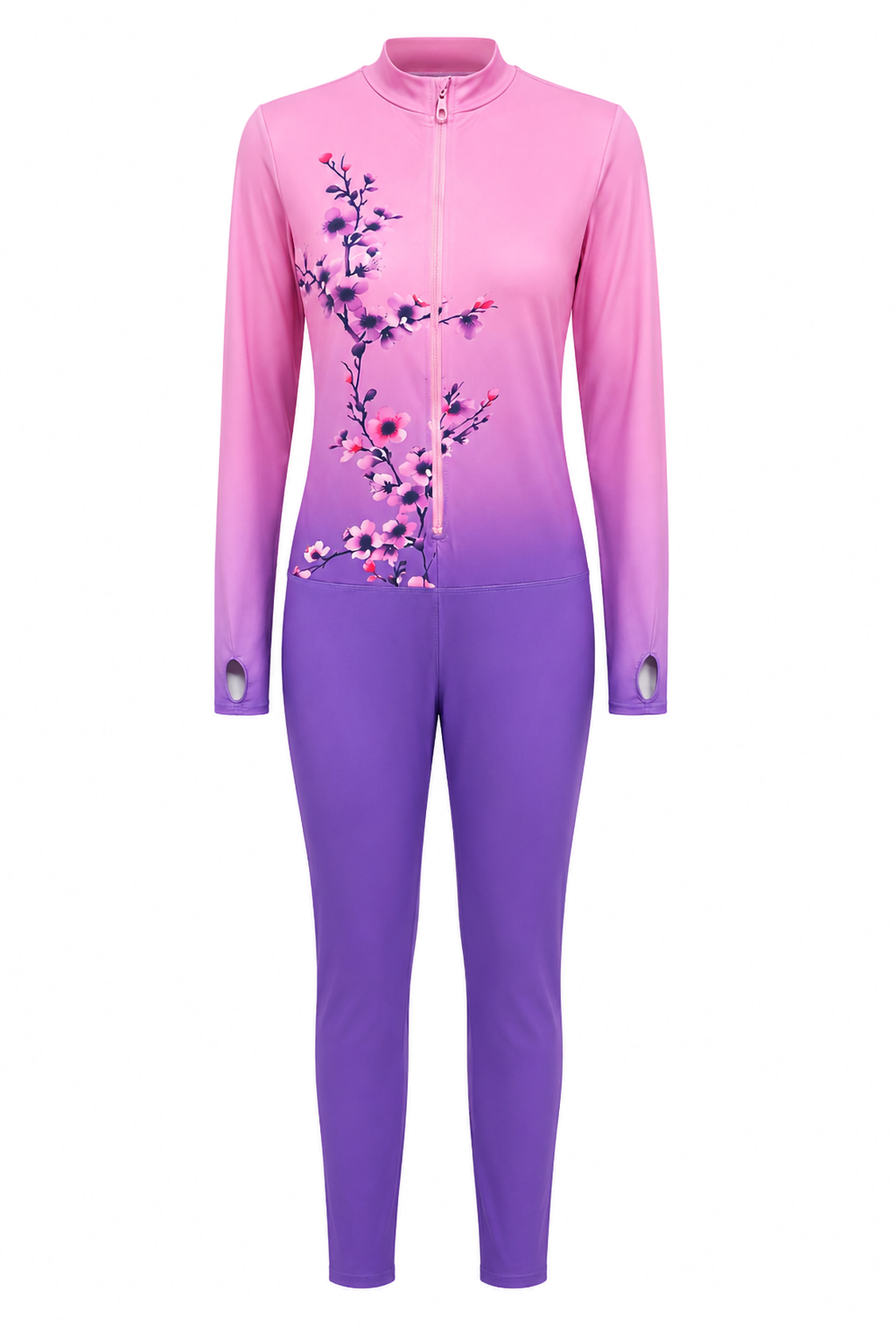 Floral Burkini Swimsuit – Pink Ombre