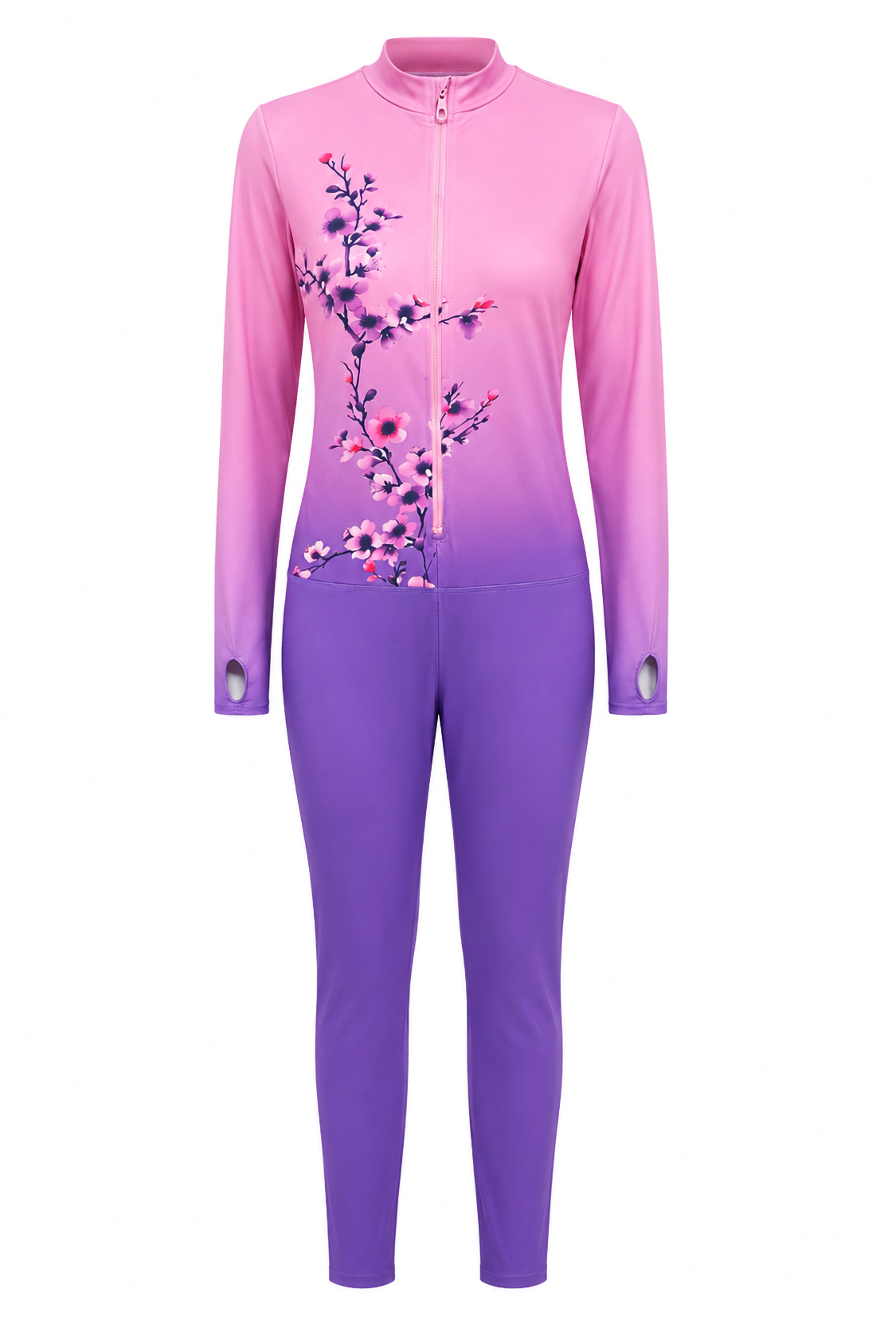 Floral Burkini Swimsuit – Pink Ombre
