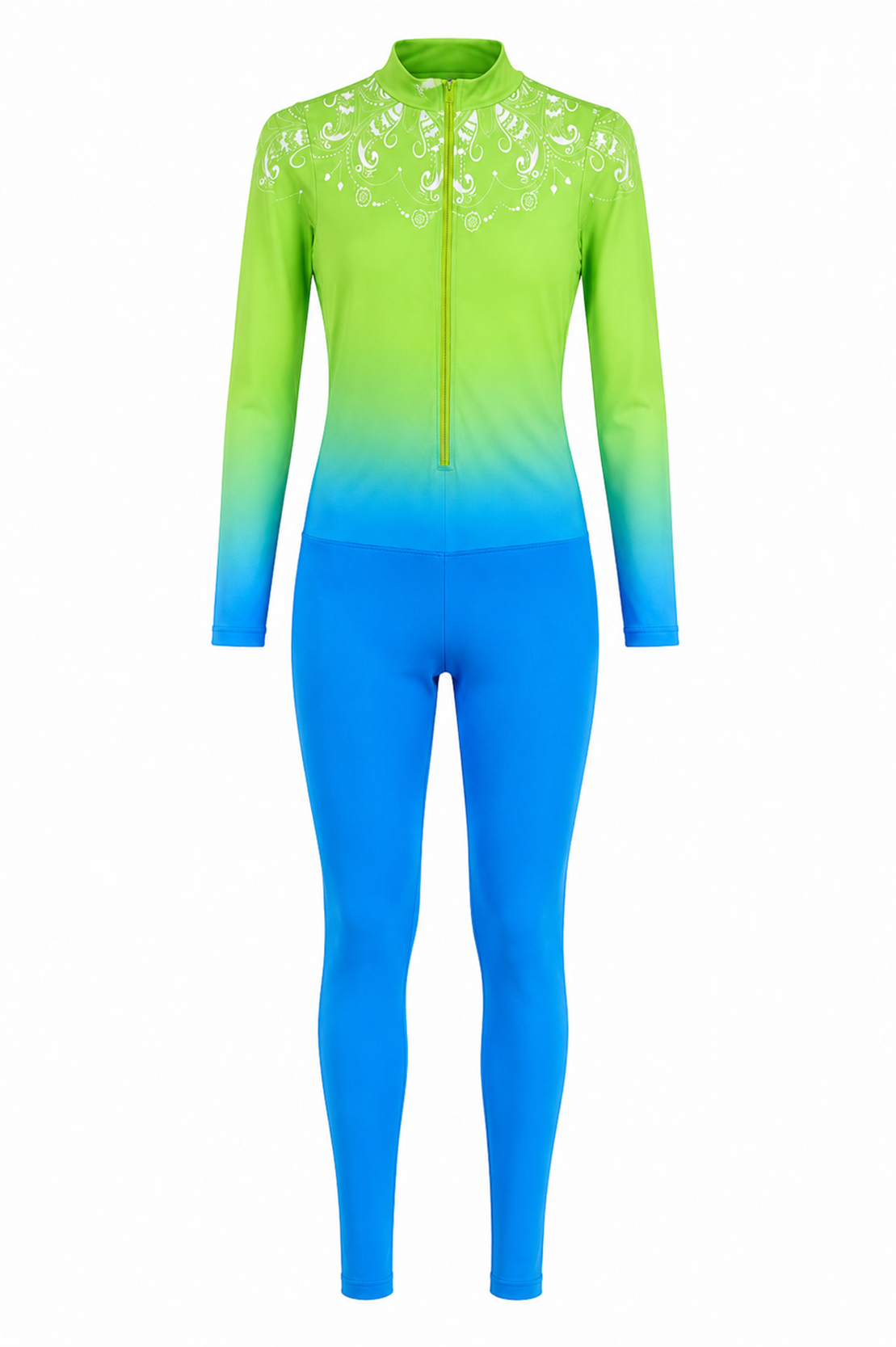 Mandala Ombre Modest Swimsuit – Green & Blue