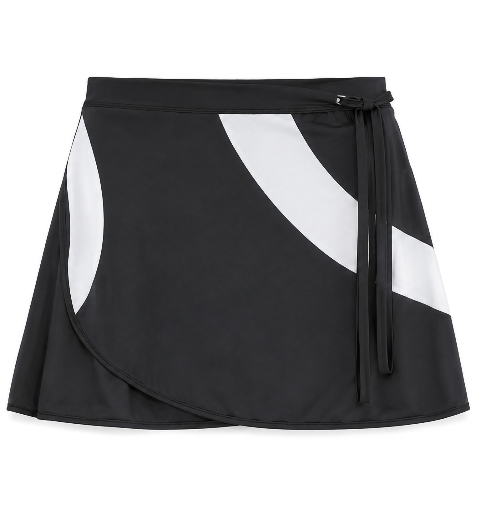 Abstract Geometric Modest Swimsuit Set – Black & White