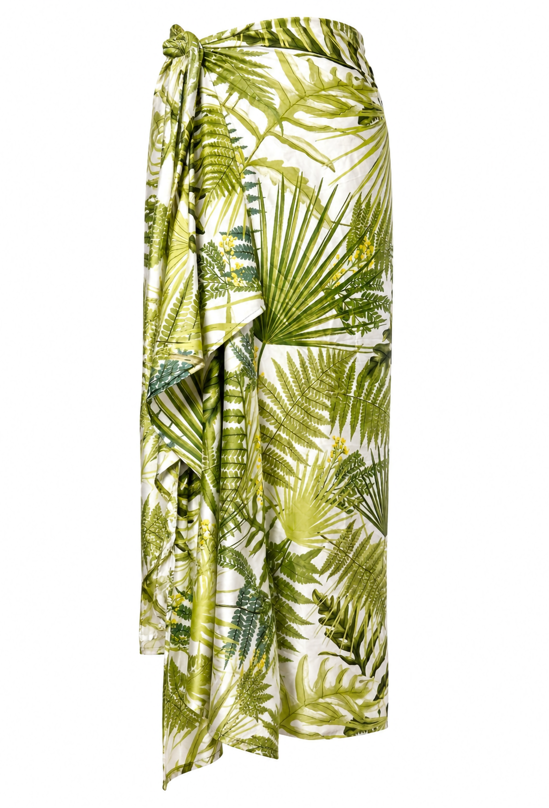 Tropical Leaf Wrap Skirt Cover-Up