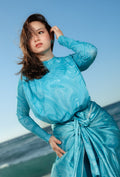 Marble Swirl Wrap Skirt Cover-Up – Turquoise