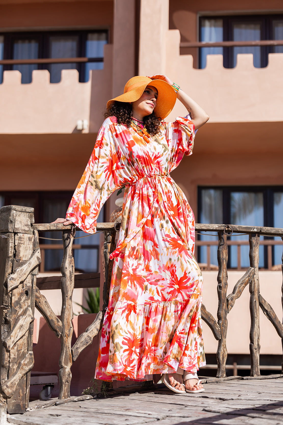 Watercolor Floral Maxi Dress — Coral & Marigold