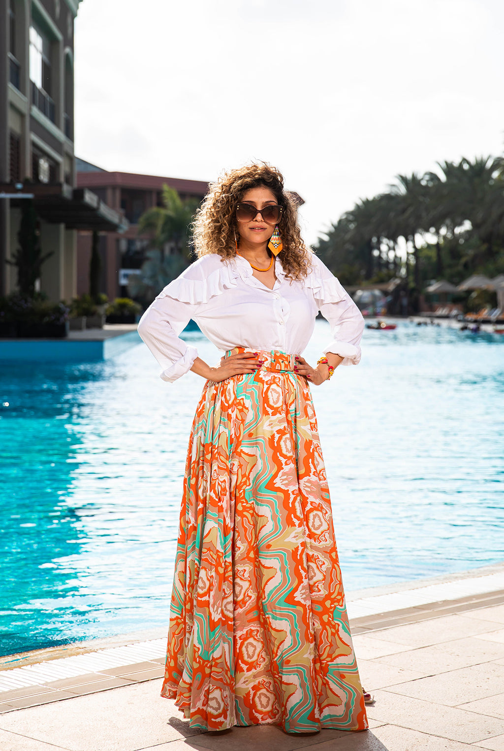 Marbled Sunset Maxi Skirt