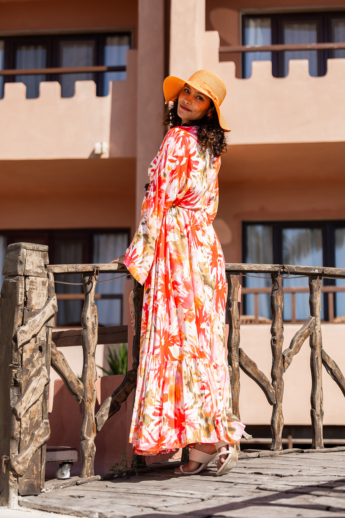Watercolor Floral Maxi Dress — Coral & Marigold