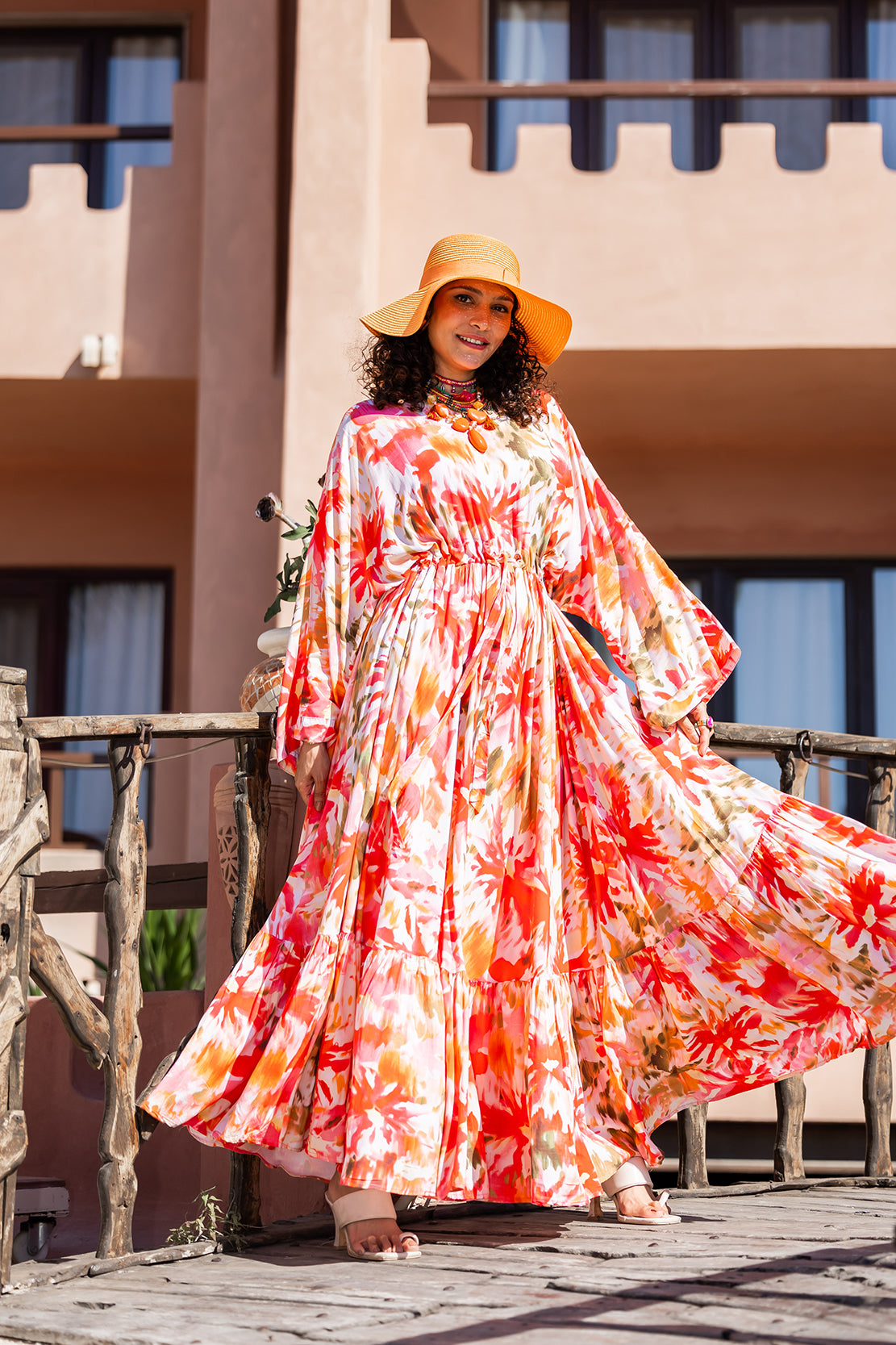 Watercolor Floral Maxi Dress — Coral & Marigold
