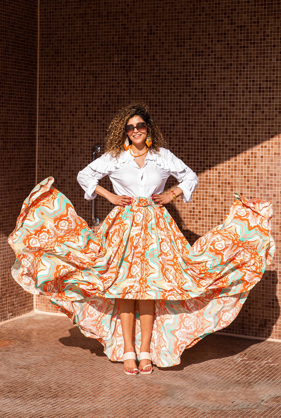 Marbled Sunset Maxi Skirt