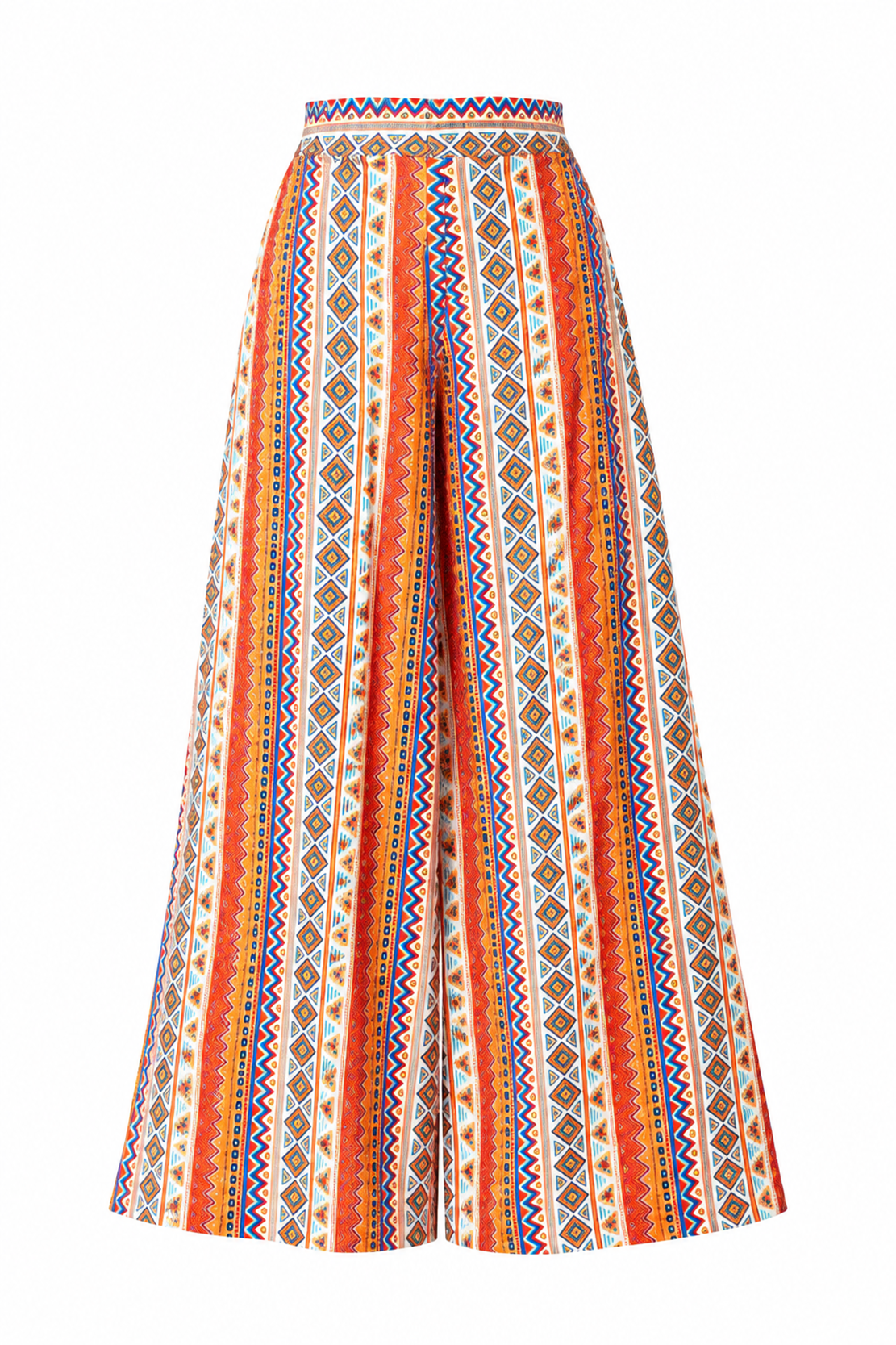 Wide-Leg Pants in African Print